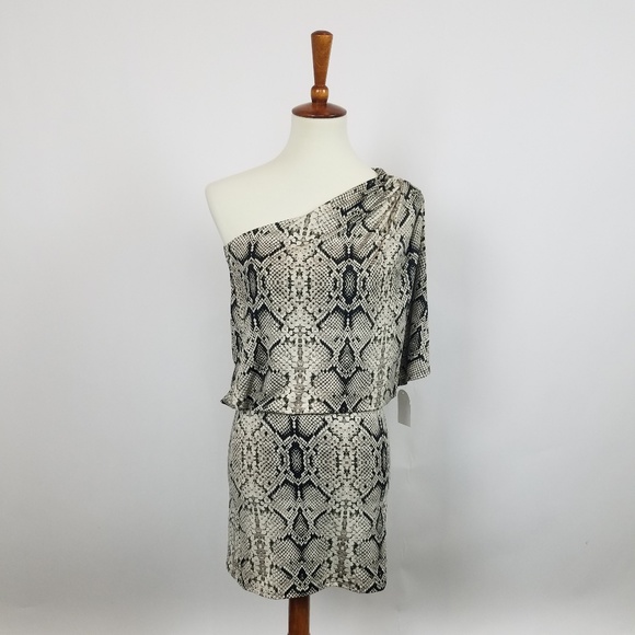 jessica simpson one shoulder mini dress Jessica Simpson Womens Black Stretch Draped One Shoulder Mini Dress NWT